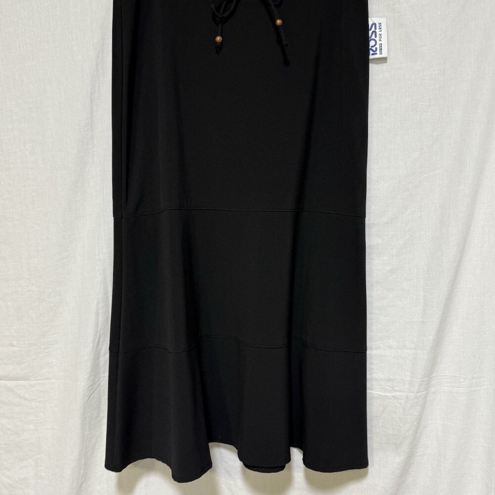 First Option Womens Size 12 Skirt Black A-Line Maxi Waist Tie Stretchy NWT NEW - Picture 5 of 7
